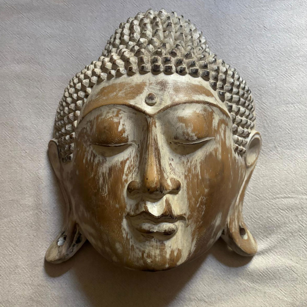 Maschera Buddha in legno